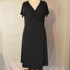 Style & Co Polka Dot Black & White V-neck Summer Dress Plus Size 1X